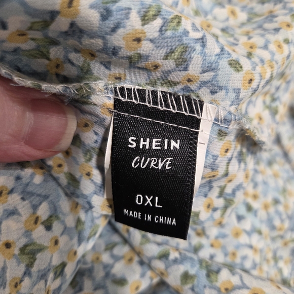 SHEIN Light Blue Floral Off-Shoulder Midi Dress - Picture 5 of 5